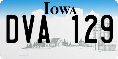 IA license plate DVA129