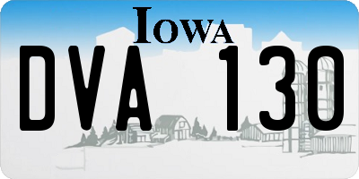 IA license plate DVA130