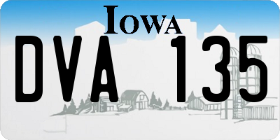 IA license plate DVA135