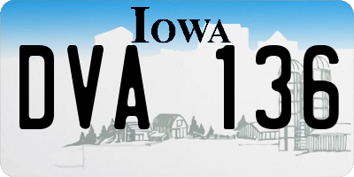 IA license plate DVA136