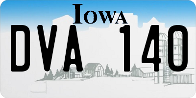 IA license plate DVA140