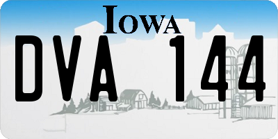 IA license plate DVA144
