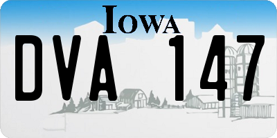 IA license plate DVA147