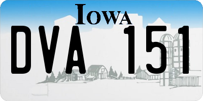 IA license plate DVA151
