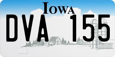 IA license plate DVA155