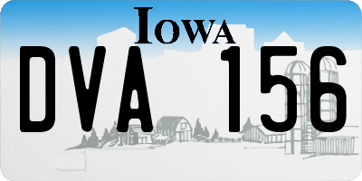 IA license plate DVA156