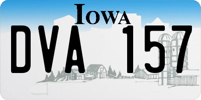 IA license plate DVA157