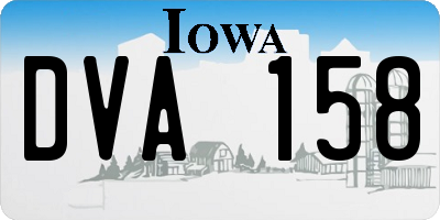 IA license plate DVA158