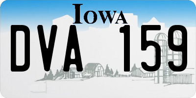 IA license plate DVA159