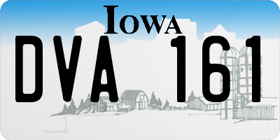 IA license plate DVA161