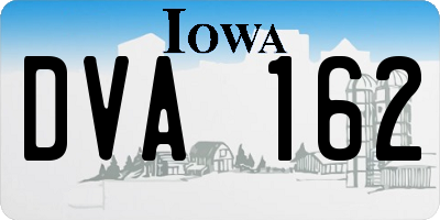IA license plate DVA162