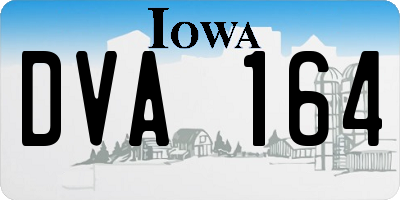 IA license plate DVA164
