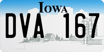 IA license plate DVA167