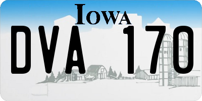 IA license plate DVA170