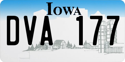 IA license plate DVA177