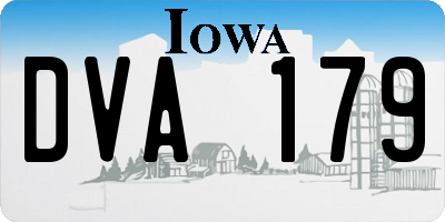 IA license plate DVA179