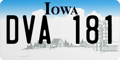 IA license plate DVA181