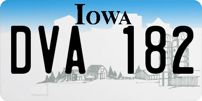 IA license plate DVA182
