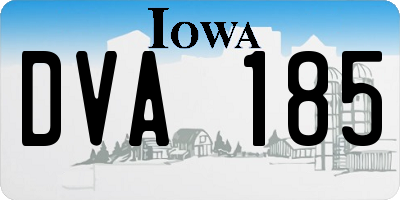IA license plate DVA185