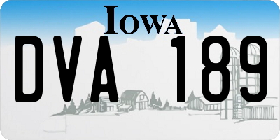 IA license plate DVA189