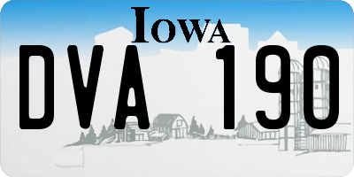 IA license plate DVA190