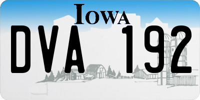 IA license plate DVA192