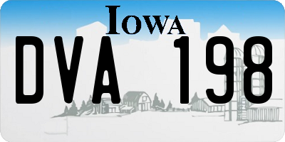 IA license plate DVA198