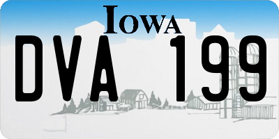 IA license plate DVA199