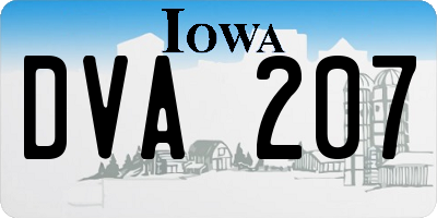 IA license plate DVA207