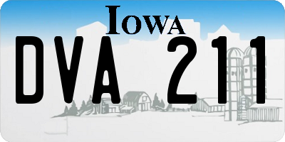 IA license plate DVA211