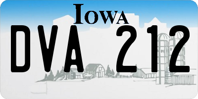 IA license plate DVA212