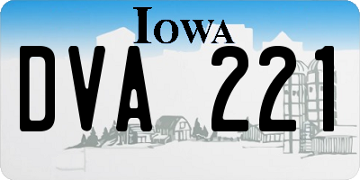 IA license plate DVA221
