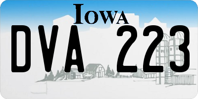IA license plate DVA223