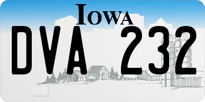 IA license plate DVA232