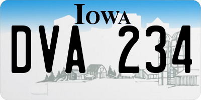 IA license plate DVA234