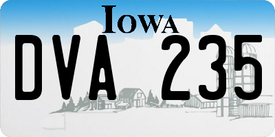 IA license plate DVA235