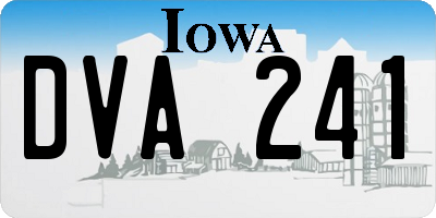 IA license plate DVA241