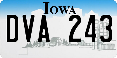 IA license plate DVA243