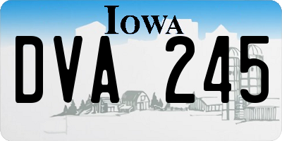 IA license plate DVA245