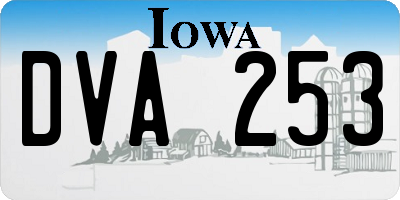IA license plate DVA253