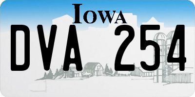 IA license plate DVA254