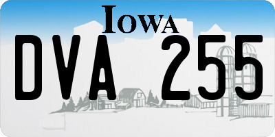 IA license plate DVA255