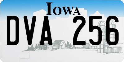 IA license plate DVA256