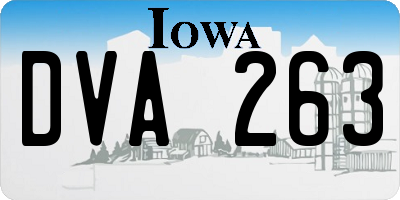 IA license plate DVA263