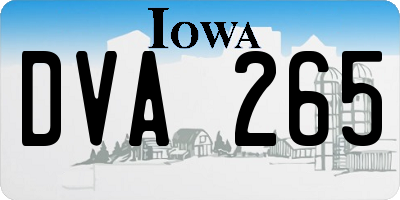 IA license plate DVA265