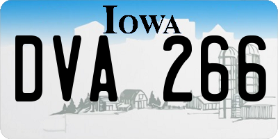 IA license plate DVA266