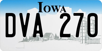 IA license plate DVA270