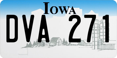 IA license plate DVA271