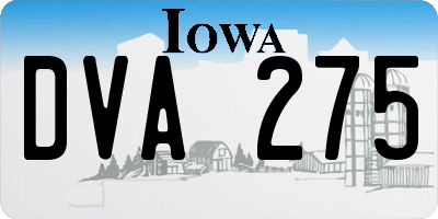 IA license plate DVA275