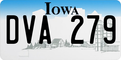 IA license plate DVA279
